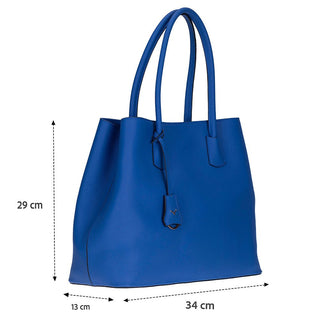 Everbloom Leather Women's Tote Bag, Blue - BlackBrook Case