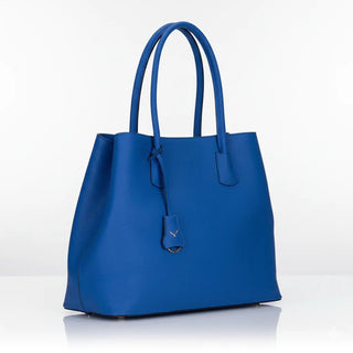 Everbloom Leather Women's Tote Bag, Blue - BlackBrook Case