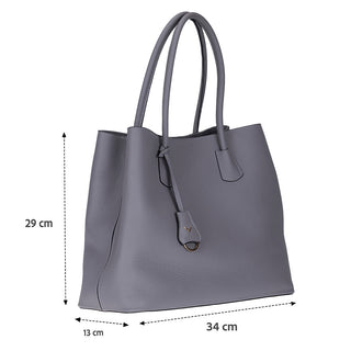 Everbloom Leather Women's Tote Bag, Gray - BlackBrook Case