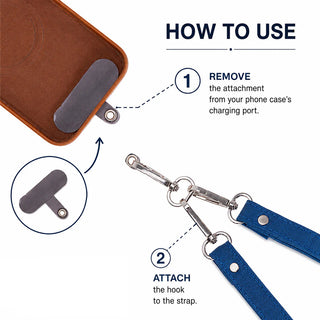 Marlow PU Leather Phone Strap & Wallet Set, Blue