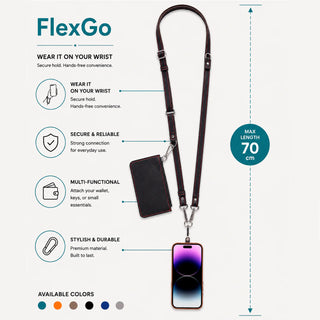 Marlow PU Leather Phone Strap & Wallet Set, Black