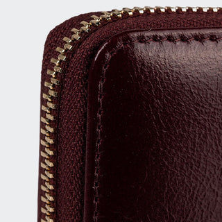 Firenze Women’s Large Leather Wallet with Dual Compartments – Mapi Edition, Dark Burgundy - Mapi