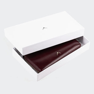 Firenze Women’s Large Leather Wallet with Dual Compartments – Mapi Edition, Dark Burgundy - Mapi