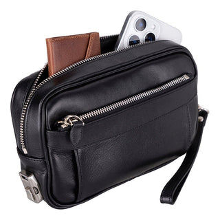 Forge Leather Handbag, Rustic Black - UnBranded