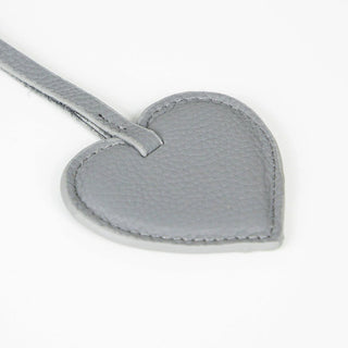 Full - Grain Leather Heart Bag Charm, Cement - BlackBrook Case