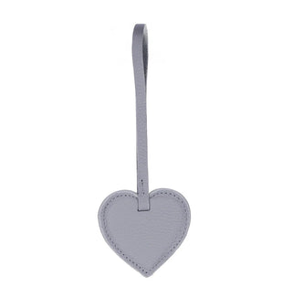 Full - Grain Leather Heart Bag Charm, Cement - BlackBrook Case
