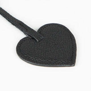 Full - Grain Leather Heart Bag Charm, Eclipse - BlackBrook Case