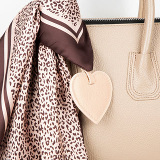 Full - Grain Leather Heart Bag Charm, Marmalade - BlackBrook Case