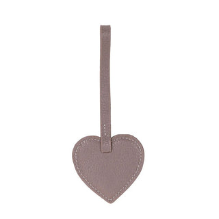 Full - Grain Leather Heart Bag Charm, Mink - BlackBrook Case