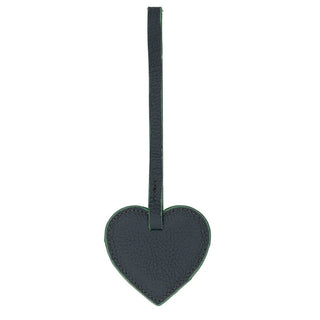 Full - Grain Leather Heart Bag Charm, Moss - BlackBrook Case