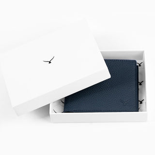Genova Men’s Leather Bifold Wallet – Mapi Edition, Dark Blue - Mapi
