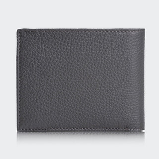 Genova Men’s Leather Bifold Wallet – Mapi Edition, Gray - BlackBrook Case