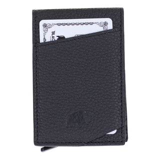 Grant Full‑Grain Leather Card Holder Wallet, Pebble Black - BlackBrook Case