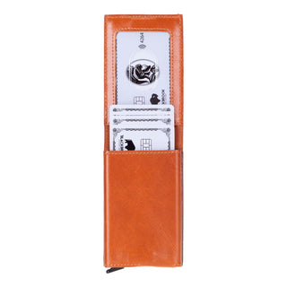 Grant Full‑Grain Leather Card Holder Wallet, Burnished Tan