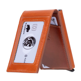 Grant Full‑Grain Leather Card Holder Wallet, Burnished Tan