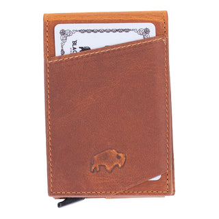 Grant Full‑Grain Leather Card Holder Wallet, Golden Brown