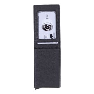 Grant Full‑Grain Leather Card Holder Wallet, Pebble Black