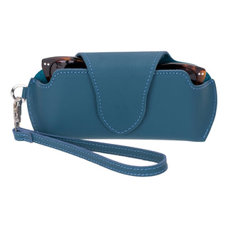 Harbor Leather Eyewear Case, Blue - Bouletta