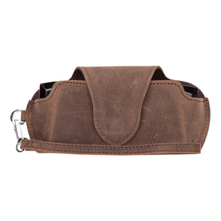 Harbor Leather Eyewear Case, Distressed Coffee - Bouletta