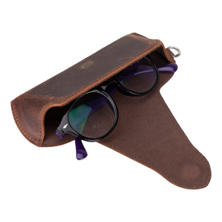 Harbor Leather Eyewear Case, Saddle Brown - Bouletta