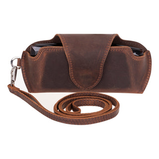 Harbor Leather Eyewear Case, Saddle Brown - Bouletta