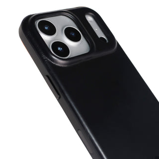 Harlan Full - Grain Leather Snap - On Case – iPhone 17 Pro Max, Black - BlackBrook Case