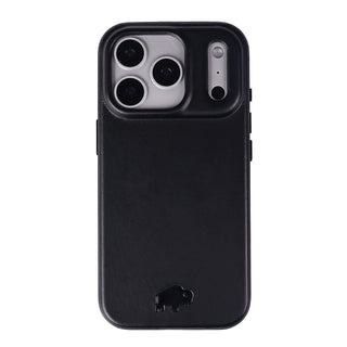 Harlan Full - Grain Leather Snap - On Case – iPhone 17 Pro Max, Black - BlackBrook Case