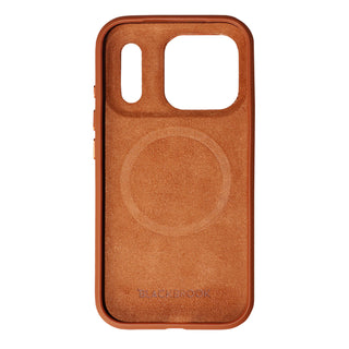 Harlan Full - Grain Leather Snap - On Case – iPhone 17 Pro Max, Tan - BlackBrook Case
