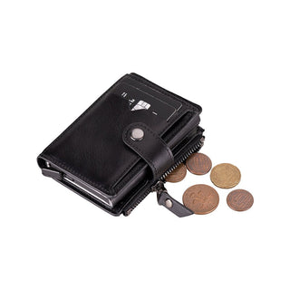 Harlow Full‑Grain Leather Pop‑Up Card Holder, Black - BlackBrook Case