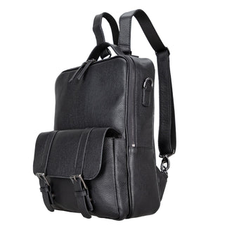 Hazel Premium Leather Backpack –Pebble Black - BlackBrook Case