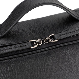 Hazel Premium Leather Backpack –Pebble Black - BlackBrook Case