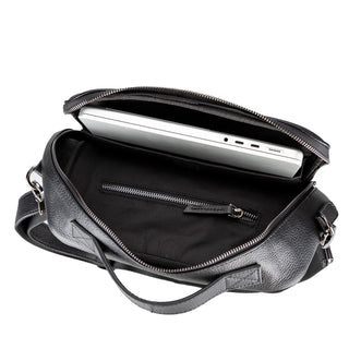 Hazel Premium Leather Backpack –Pebble Black - BlackBrook Case