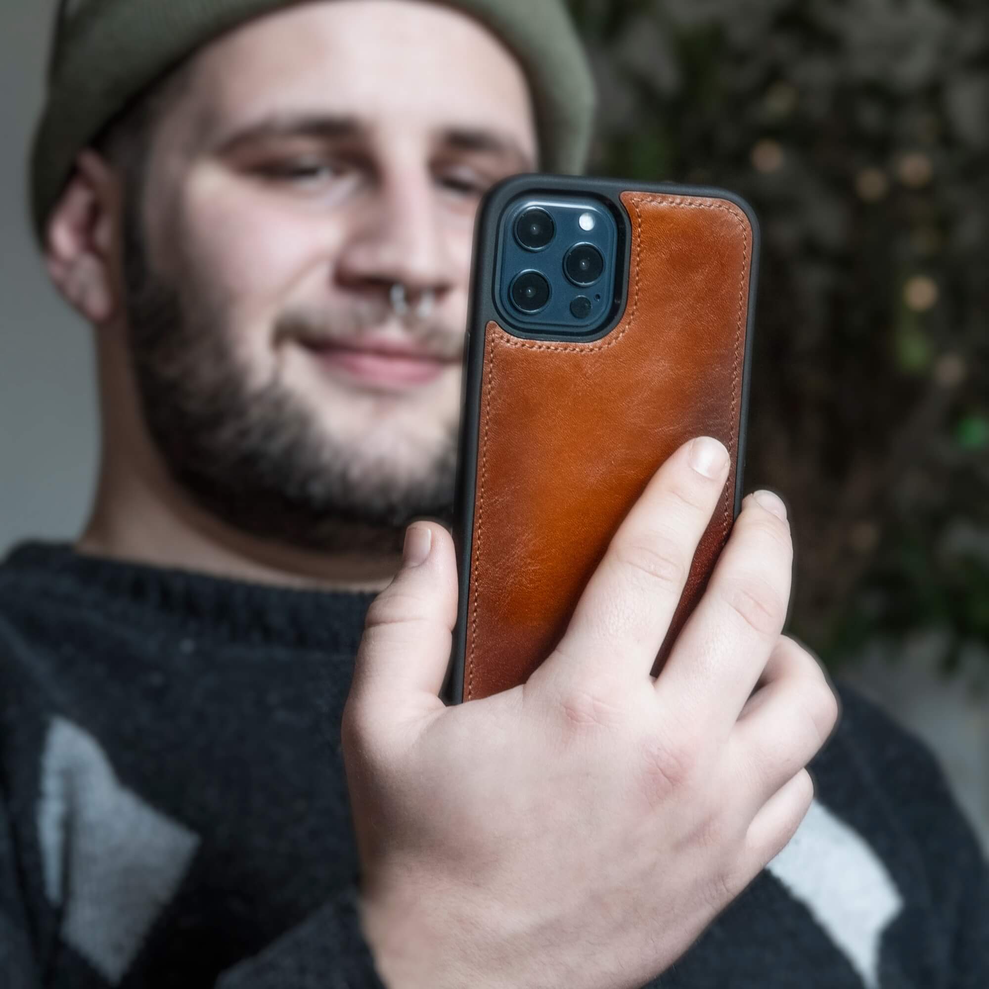 iPhone 12 Pro Max Full Grain Slim SnapOn Case, Nude Pink BlackBrook Case