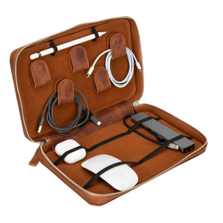 Leather Travel Cable Organizer – Brown - BlackBrook Case