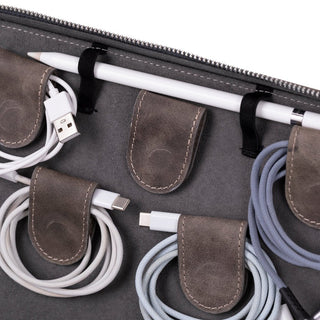 Leather Travel Cable Organizer – Brown - BlackBrook Case