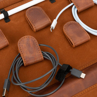 Leather Travel Cable Organizer – Brown - BlackBrook Case