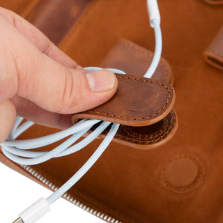 Leather Travel Cable Organizer – Brown - BlackBrook Case