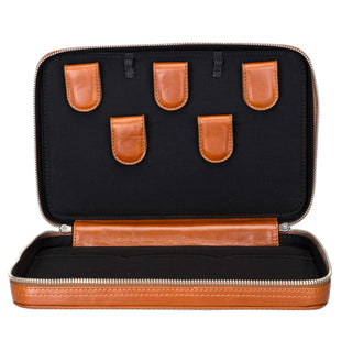 Leather Travel Cable Organizer – Rustic Tan - BlackBrook Case
