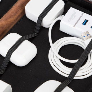 Leather Travel Cable Organizer – Saddle Brown - BlackBrook Case