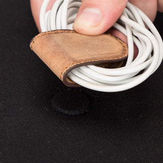 Leather Travel Cable Organizer – Saddle Brown - BlackBrook Case