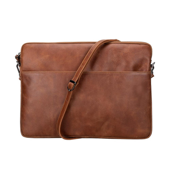 Leeds Slim Leather Laptop and Tablet Sleeve in full-grain leather with a slim protective design.