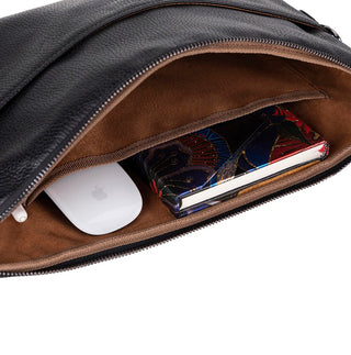 Leeds Slim Leather Laptop / Tablet Sleeve, Black - UnBranded