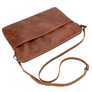 Leeds Slim Leather Laptop / Tablet Sleeve, Brown - UnBranded
