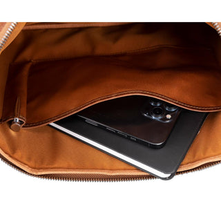 Leeds Slim Leather Laptop / Tablet Sleeve, Brown - BlackBrook Case