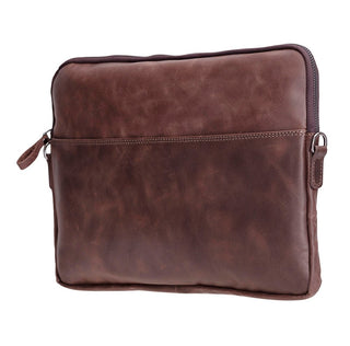 Leeds Slim Leather Laptop / Tablet Sleeve, Dark Brown - UnBranded