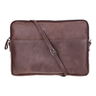 Leeds Slim Leather Laptop / Tablet Sleeve, Dark Brown - UnBranded