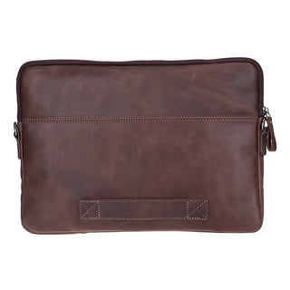 Leeds Slim Leather Laptop / Tablet Sleeve, Dark Brown - UnBranded