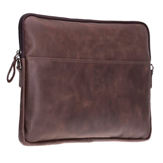 Leeds Slim Leather Laptop / Tablet Sleeve, Dark Brown - UnBranded