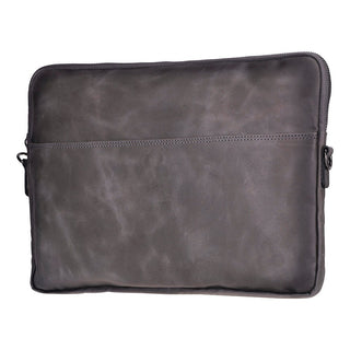 Leeds Slim Leather Laptop / Tablet Sleeve, Gray - UnBranded