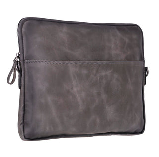 Leeds Slim Leather Laptop / Tablet Sleeve, Gray - UnBranded